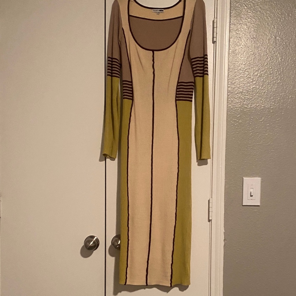 Elegant Multicolor Long Sleeve Dress